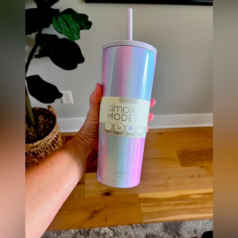 Simple Modern 24 oz Tumbler stainless steel inside holographic
